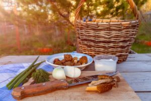 Spring Morels in a Basket